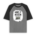 Unisex Oversized Raglan T-Shirt | Relaxed Fit | 180 GSM Bio-Washed Cotton | Two-Tone Design | Soft Comfort | Personalized | Typography | Humor | Everyday | Humorous | Boring Without Me - front - mockup 1