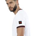 Ringer T-Shirt | Unisex Fit | 100% Cotton | Bio-Washed, Pre-Shrunk, Rib Neck | Adults | Personalized | Typography | Social Observations | Everyday | Humorous | Desi Smart Vibes - left sleeve - Maroon off white - mockup 5