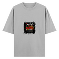 Oversized Standard T-Shirt | Unisex Relaxed Fit | 100% Super Combed Cotton | Soft, Breathable, Durable | Adult | Personalized | Typography | Social Observations | Everyday | Humorous | Desi Smart Vibes - front - Grey Melange - mockup 1