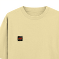Oversized Standard T-Shirt | Unisex Relaxed Fit | 100% Super Combed Cotton | Soft, Breathable, Durable | Adult | Personalized | Typography | Social Observations | Everyday | Humorous | Desi Smart Vibes - left pocket - Beige - mockup 3