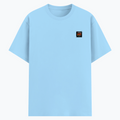Cotton Stretch T-Shirt | Unisex Fit | 95% Cotton 5% Spandex | Breathable Flexible Durable | Adults | Personalized | Typography | Social Observations | Everyday | Humorous | Desi Smart Vibes - left pocket - Baby Blue - mockup 3