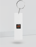 Keychain | Rectangle Square Slim | Durable Acrylic | Fade-Proof Glossy Finish | Unisex | Personalized | Typography | Social Observations | Everyday | Humorous | Desi Smart Vibes - back_Slim - White - mockup 6