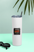 Tumbler Bottle | 20oz Capacity | Stainless Steel | Double-Wall Insulated, Splash-Proof Lid, Metal Straw | Everyday Use | Personalized | Typography | Social Observations | Everyday | Humorous | Desi Smart Vibes - front - White - mockup 1