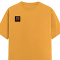 Male Classic Crew T-Shirt | Men's Regular Fit | 180 GSM Bio-Washed Cotton | Pre-Shrunk, Double-Stitched | Personalized | Typography | Social Observations | Everyday | Humorous | Desi Smart Vibes - right pocket - Golden Yellow - mockup 4