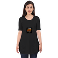 Maternity T-Shirt Dress | Women's Regular Fit | Bio-Washed Cotton Blend | Double-Stitched Comfort | Female | Personalized | Typography | Social Observations | Everyday | Humorous | Desi Smart Vibes - front - Black - mockup 1