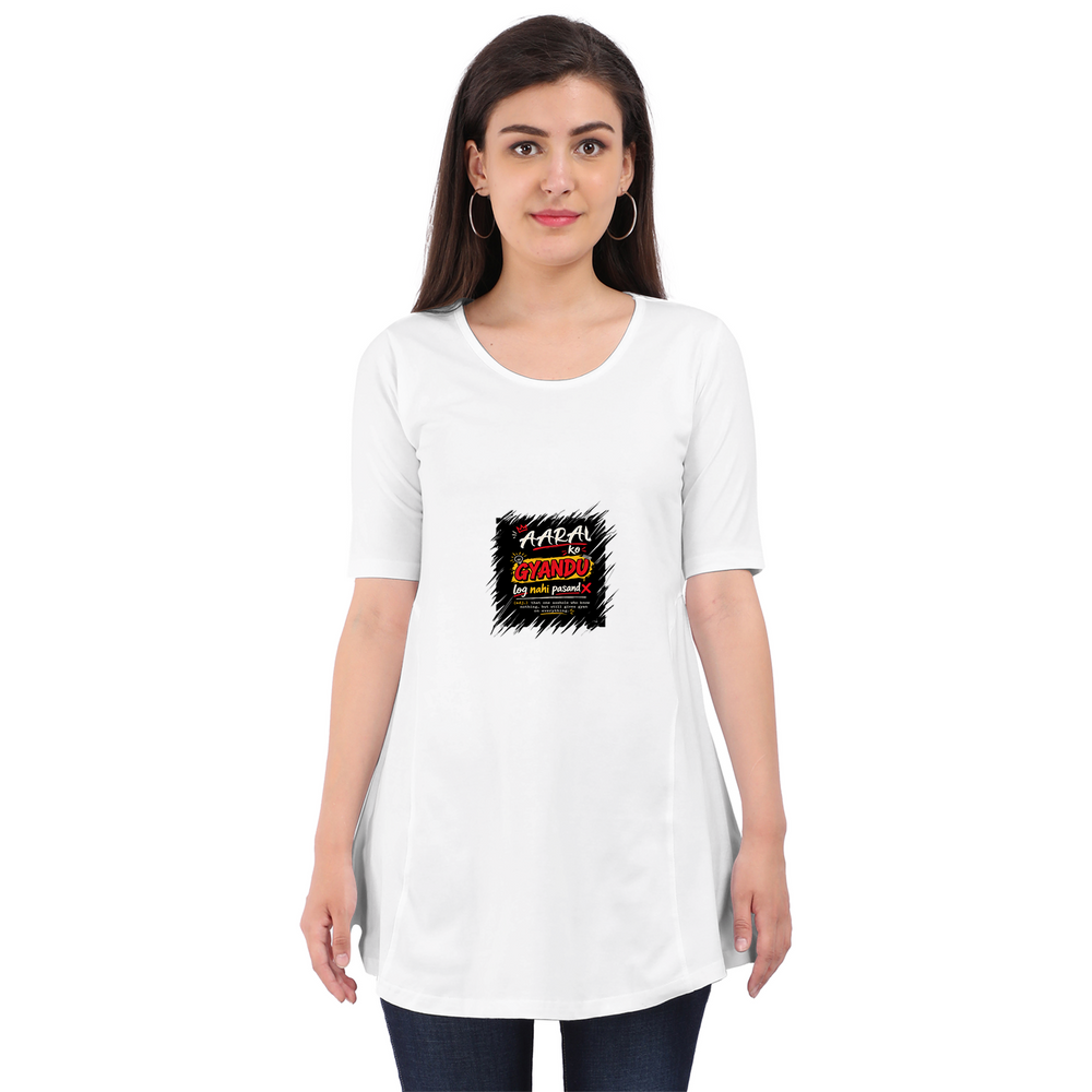 Maternity T-Shirt Dress | Women's Regular Fit | Bio-Washed Cotton Blend | Double-Stitched Comfort | Female | Personalized | Typography | Social Observations | Everyday | Humorous | Desi Smart Vibes - front - White - mockup 1