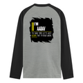 Male Raglan T-Shirt | Men's Regular Fit | 180 GSM Bio-Washed Fabric | Double Stitched, Ribbed Neck | Personalized | Typography | Sarcasm | Self-confidence | Everyday | Assertive | I’m Never Wrong - back - mockup 2