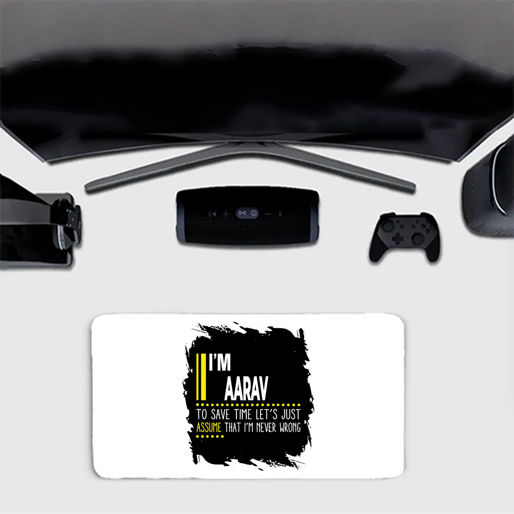 Gaming Pad | Extended Sizes 60x30cm & 80x33cm | 3mm Thick Skid-Proof Base | Smooth Control & Fade-Proof | Unisex | Personalized | Typography | Sarcasm | Self-confidence | Everyday | Assertive | I’m Never Wrong - front_80x33cm - mockup 1