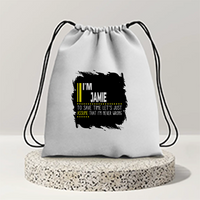 Drawstring Bag | 280 GSM | Durable Cotton | Secure Closure | Unisex | Personalized | Typography | Sarcasm | Self-confidence | Everyday | Assertive | I’m Never Wrong