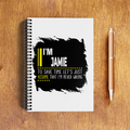 A5 Notepad | 120 Pages, Ruled/Unruled | 70 GSM Natural Shade Paper, 300 GSM Cover | Wire Bound | Everyday Use | Personalized | Typography | Sarcasm | Self-confidence | Everyday | Assertive | I’m Never Wrong - front - White - mockup 1