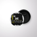 Pin Button Badge | Durable Metal | Glossy Finish | Unisex | Personalized | Typography | Sarcasm | Self-confidence | Everyday | Assertive | I’m Never Wrong - front - White - mockup 1