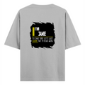 Oversized Classic T-Shirt | Unisex Relaxed Fit | 100% Super-Combed Cotton | Pre-Shrunk, Double-Stitched | Adults | Personalized | Typography | Sarcasm | Self-confidence | Everyday | Assertive | I’m Never Wrong - back - Grey Melange - mockup 2