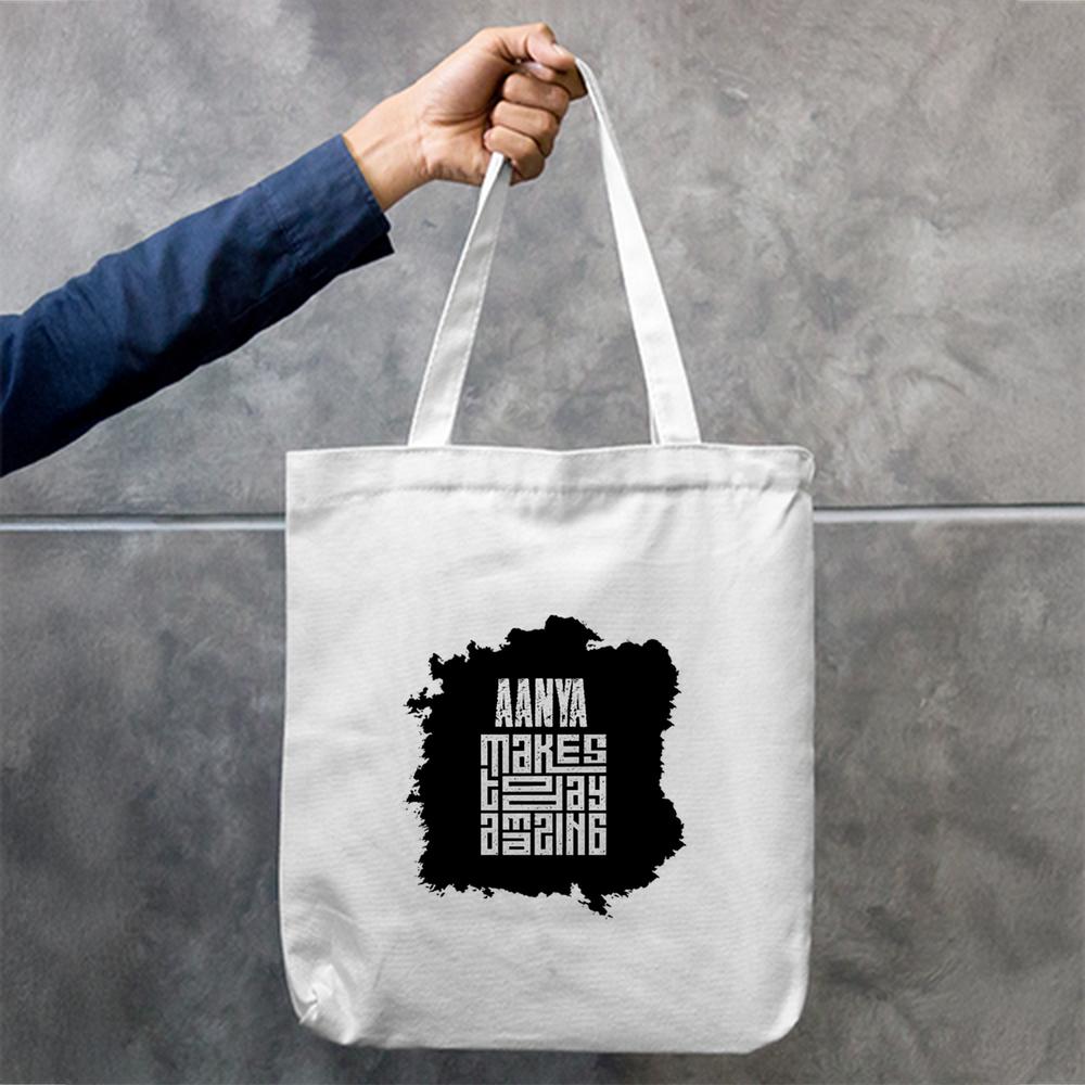 Tote Bag Zipper | Unisex | 100% Cotton Canvas | Zipper Closure, Long Handles | Everyday Use | Personalized | Typography | Positivity | Self-empowerment | Everyday | Uplifting - front - mockup 1