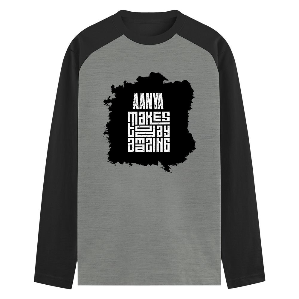 Male Raglan T-Shirt | Men's Regular Fit | 180 GSM Bio-Washed Fabric | Double Stitched, Ribbed Neck | Personalized | Typography | Positivity | Self-empowerment | Everyday | Uplifting - front - mockup 1
