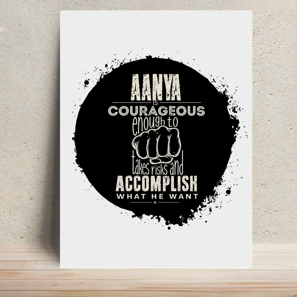Metal Posters | 8x11.7 & 11.7x15.7 Inches | 1mm Thick Metal | Magnetic Mount | Waterproof | Glossy Finish | Home Decor | Personalized | Typography | Courage | Ambition | Self-purchase | Empowering | Courage To Conquer - front - White - mockup 1