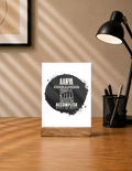 Acrylic Photo Frame with Stand | 5x7 Inch | Acrylic & Wood | UV Printed Tabletop Display | Universal | Personalized | Typography | Courage | Ambition | Self-purchase | Empowering | Courage To Conquer - front - mockup 1