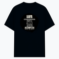 Cotton Stretch T-Shirt | Unisex Fit | 95% Cotton 5% Spandex | Breathable Flexible Durable | Adults | Personalized | Typography | Courage | Ambition | Self-purchase | Empowering | Courage To Conquer - front - Navy Blue - mockup 1
