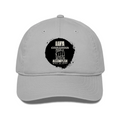 Classic Trucker Cap | Adjustable Fit Unisex | Cotton Blend Front, Mesh Back | Breathable, Snapback | Adults | Personalized | Typography | Courage | Ambition | Self-purchase | Empowering | Courage To Conquer - front - Grey - mockup 1