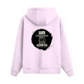 Oversized Hoodie | Relaxed Fit Unisex | 400 GSM Cotton Blend | Pre-Shrunk Warmth & Comfort | Adults | Personalized | Typography | Courage | Ambition | Self-purchase | Empowering | Courage To Conquer - back - Light Baby Pink - mockup 2