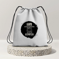 Drawstring Bag | 280 GSM | Durable Cotton | Secure Closure | Unisex | Personalized | Typography | Courage | Ambition | Self-purchase | Empowering | Courage To Conquer - front - mockup 1