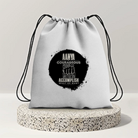 Drawstring Bag | 280 GSM | Durable Cotton | Secure Closure | Unisex | Personalized | Typography | Courage | Ambition | Self-purchase | Empowering | Courage To Conquer