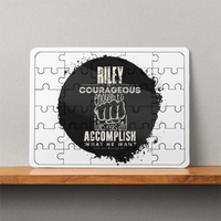 MDF Wooden Puzzle | 6x8 Inch 30 Pieces | Glossy Finish | Durable, Waterproof | Kids & Adults | Personalized | Typography | Courage | Ambition | Self-purchase | Empowering | Courage To Conquer