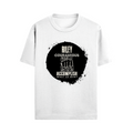 Male Standard Crew T-Shirt | Regular Fit | 100% Cotton (180 GSM) | Breathable, Durable | Men's | Personalized | Typography | Courage | Ambition | Self-purchase | Empowering | Courage To Conquer - front - White - mockup 1