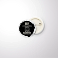 Pin Button Badge | Glossy Finish | Rust-Free Metal | Pin Attached | Unisex | Personalized | Typography | Courage | Ambition | Self-purchase | Empowering | Courage To Conquer - front_44mm - 44mm - White - mockup 2
