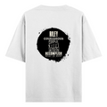 Oversized Classic T-Shirt | Unisex Relaxed Fit | 100% Super-Combed Cotton | Pre-Shrunk, Double-Stitched | Adults | Personalized | Typography | Courage | Ambition | Self-purchase | Empowering | Courage To Conquer - back - White - mockup 2