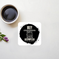 Acrylic Coaster | Square & Round Shapes | Durable Acrylic | Glossy Finish Surface Protection | Unisex | Personalized | Typography | Courage | Ambition | Self-purchase | Empowering | Courage To Conquer - front_2 - Square - White - mockup 2