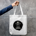 Tote Bag Zipper | Unisex | 100% Cotton Canvas | Zipper Closure, Long Handles | Everyday Use | Personalized | Typography | Courage | Ambition | Self-purchase | Empowering | Courage To Conquer - back - mockup 2