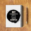 A5 Notepad | 120 Pages, Ruled/Unruled | 70 GSM Natural Shade Paper, 300 GSM Cover | Wire Bound | Everyday Use | Personalized | Typography | Courage | Ambition | Self-purchase | Empowering | Courage To Conquer - back - White - mockup 2