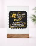 Acrylic Photo Frame with Stand | 5x7 Inch | Acrylic & Wood | UV Printed Tabletop Display | Universal | Personalized | Bold Graphic | Pop Culture | Celebrity | Everyday | Assertive | Bacchha Hai Tu - front_1 - mockup 2