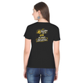 Female Classic Crew T-Shirt | Regular Fit | 180 GSM Bio-Washed Cotton Blend | Pre-Shrunk, Double-Stitched | Women | Personalized | Bold Graphic | Pop Culture | Celebrity | Everyday | Assertive | Bacchha Hai Tu - back - Black - mockup 2