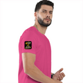 Female Classic Crew T-Shirt | Regular Fit | 180 GSM Bio-Washed Cotton Blend | Pre-Shrunk, Double-Stitched | Women | Personalized | Bold Graphic | Pop Culture | Celebrity | Everyday | Assertive | Bacchha Hai Tu - right sleeve - Pink - mockup 6
