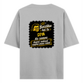 Oversized Classic T-Shirt | Unisex Relaxed Fit | 100% Super-Combed Cotton | Pre-Shrunk, Double-Stitched | Adults | Personalized | Bold Graphic | Pop Culture | Celebrity | Everyday | Assertive | Bacchha Hai Tu - back - Grey Melange - mockup 2