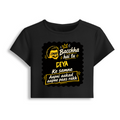 Female Baby Tee | Cropped Fit | Cotton Spandex Blend | Stretchy & Breathable | Women | Personalized | Bold Graphic | Pop Culture | Celebrity | Everyday | Assertive | Bacchha Hai Tu - front - Black - mockup 1