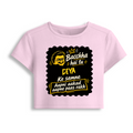 Female Baby Tee | Cropped Fit | Cotton Spandex Blend | Stretchy & Breathable | Women | Personalized | Bold Graphic | Pop Culture | Celebrity | Everyday | Assertive | Bacchha Hai Tu - front - Light Baby Pink - mockup 1