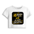 Female Baby Tee | Cropped Fit | Cotton Spandex Blend | Stretchy & Breathable | Women | Personalized | Bold Graphic | Pop Culture | Celebrity | Everyday | Assertive | Bacchha Hai Tu - front - White - mockup 1