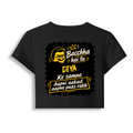 Female Baby Tee | Cropped Fit | Cotton Spandex Blend | Stretchy & Breathable | Women | Personalized | Bold Graphic | Pop Culture | Celebrity | Everyday | Assertive | Bacchha Hai Tu - back - Black - mockup 2