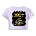 Female Baby Tee | Cropped Fit | Cotton Spandex Blend | Stretchy & Breathable | Women | Personalized | Bold Graphic | Pop Culture | Celebrity | Everyday | Assertive | Bacchha Hai Tu - back - Lavender - mockup 2