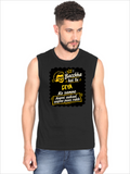 Male Sleeveless T-Shirt | Regular Fit Men | 180 GSM Bio-Washed Cotton Blend | Pre-Shrunk, Double-Stitched | Personalized | Bold Graphic | Pop Culture | Celebrity | Everyday | Assertive | Bacchha Hai Tu - front - Black - mockup 1