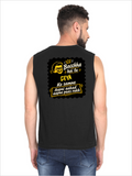 Male Sleeveless T-Shirt | Regular Fit Men | 180 GSM Bio-Washed Cotton Blend | Pre-Shrunk, Double-Stitched | Personalized | Bold Graphic | Pop Culture | Celebrity | Everyday | Assertive | Bacchha Hai Tu - back - Black - mockup 2
