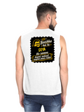 Male Sleeveless T-Shirt | Regular Fit Men | 180 GSM Bio-Washed Cotton Blend | Pre-Shrunk, Double-Stitched | Personalized | Bold Graphic | Pop Culture | Celebrity | Everyday | Assertive | Bacchha Hai Tu - back - White - mockup 2
