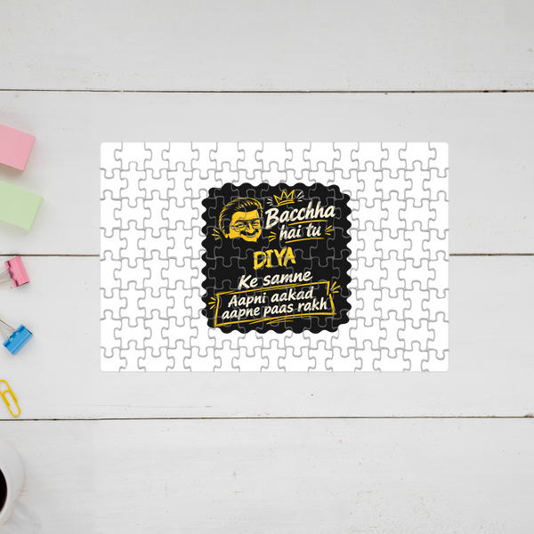Jigsaw Puzzle | 120 Pieces A4 Size | Recycled Paper Semi-Glossy Finish | Fade-Proof Engaging Entertainment | Unisex | Personalized | Bold Graphic | Pop Culture | Celebrity | Everyday | Assertive | Bacchha Hai Tu
