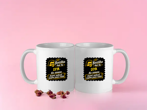 Color Coffee Mug | 11 oz | Premium Ceramic | Vibrant Inner & Handle | Unisex | Personalized | Bold Graphic | Pop Culture | Celebrity | Everyday | Assertive | Bacchha Hai Tu