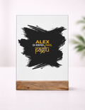 Acrylic Photo Frame with Stand | 5x7 Inch | Acrylic & Wood | UV Printed Tabletop Display | Universal | Personalized | Typography | Travel | Everyday | Confident | Verified Travel Paglu - front_1 - mockup 2