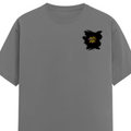 Male Classic Crew T-Shirt | Men's Regular Fit | 180 GSM Bio-Washed Cotton | Pre-Shrunk, Double-Stitched | Personalized | Typography | Travel | Everyday | Confident | Verified Travel Paglu - left pocket - Charcoal Melange - mockup 3