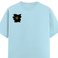 Male Classic Crew T-Shirt | Men's Regular Fit | 180 GSM Bio-Washed Cotton | Pre-Shrunk, Double-Stitched | Personalized | Typography | Travel | Everyday | Confident | Verified Travel Paglu - right pocket - Baby Blue - mockup 4