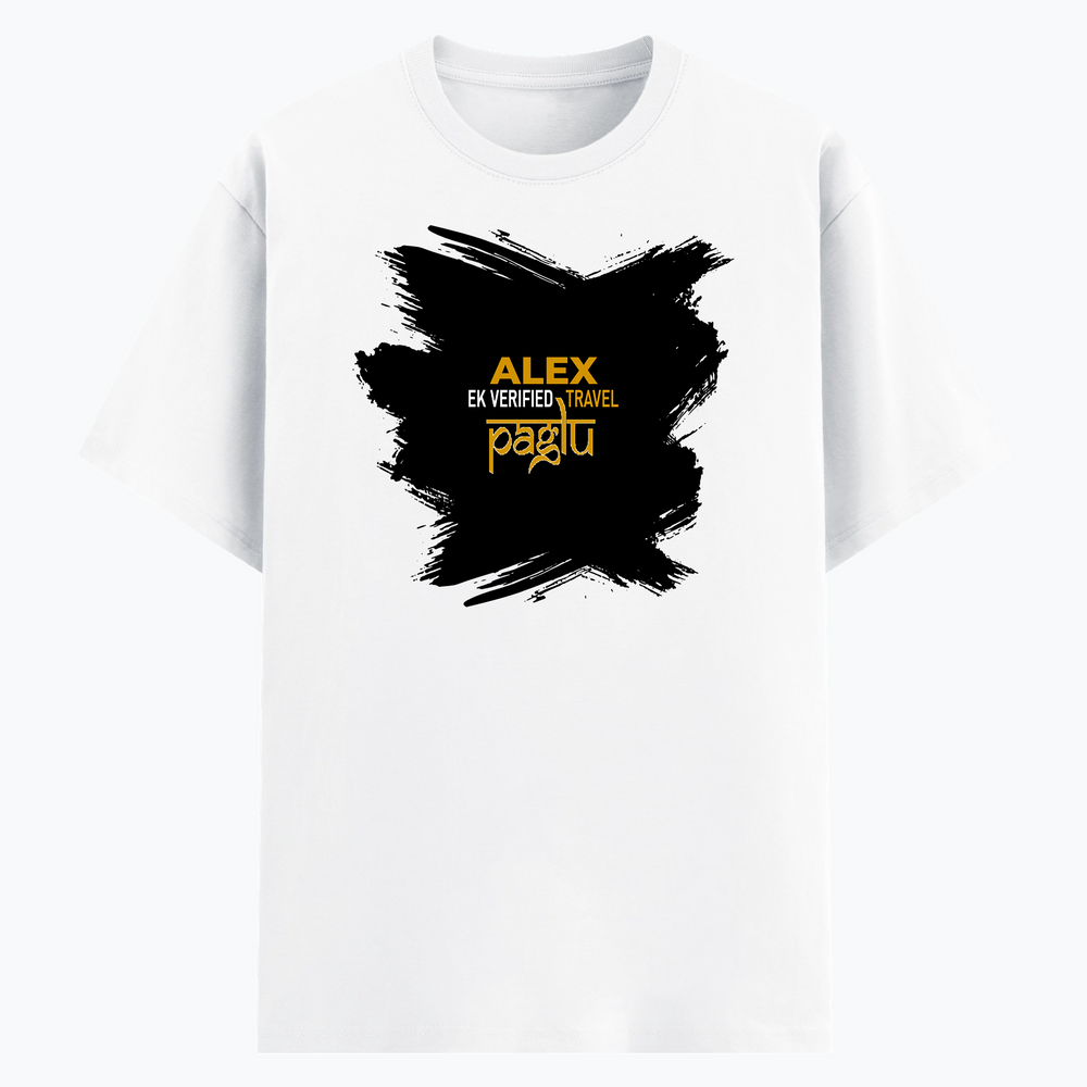 Cotton Stretch T-Shirt | Unisex Fit | 95% Cotton 5% Spandex | Breathable Flexible Durable | Adults | Personalized | Typography | Travel | Everyday | Confident | Verified Travel Paglu - front - White - mockup 1